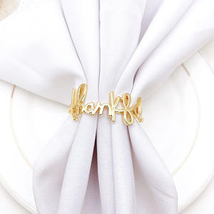 Anillos de Servilleta Metálicos de Lujo ''THANKFUL'' que Hacen que la Recepción se Vea Más Intencional y Elegante, Increíblemente Elaborados por BRUSHSTROKE BLISS - Product Image 6