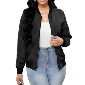 Blouson aviateur pour femme, nouveau style, prix de gros, bonne qualité, prix bas, uni, fermeture éclair, en vente - Product Image 1