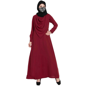 High Quality <b>Islamic</b> <b>Clothing</b> Fabric Muslim Side Pockets <b>Islamic</b> Women Abaya Muslim Dresses Abaya Custom Fitted Sleeve Red Dye - Product Image 1