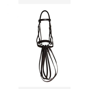 Bridon de polo en cuir véritable souple, ajustable, confortable, avec rênes et logo personnalisé, pour cheval professionnel - Product Image 2