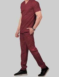 Wholesale 2024 Customized V Neck Poly Cotton Medical Scrubs High Quality Unisex Nursing Nurse Medical Suit Doctors <b>Dropshipping</b> - Product Image 3