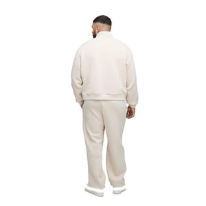 480GSM Survêtement à demi-glissière en molleton lourd pour hommes Streetwear surdimensionné Ensemble de deux pièces OEM de tissu de qualité supérieure Usine de vêtements personnalisés - Product Image 2