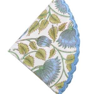 Nueva tendencia Cornflower azul ruso verde indio Floral mano bloque impreso 100% algodón tela esteras Decoración de mesa esteras reutilizables - Product Image 5