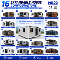 Maison pliable préfabriquée en conteneur extensible de 20 pieds sur 40 pieds, type Granny Flat, Villa mobile préfabriquée de 40 pieds, 2, 3, 4 ou 5 chambres