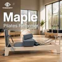 Premium Esdoornhouten Reformer Pilates Apparaat Professionele Studio Pilates Bed Op Maat Logo Speciale Roze Kleuren Trainingsapparatuur