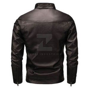 Veste d'hiver en cuir véritable pour hommes Tissu doux Vêtements de mode respirants Veste en cuir - Product Image 2