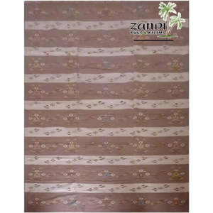 Tapis indiens exclusifs de qualité supérieure, noués à la main, design moderne crème et marron, tapis en pur coton et laine pour la décoration de la maison et du bureau - Product Image 1