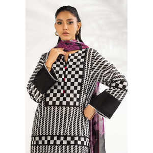 Traje Casual de 3 Piezas IUSTKSD-2208 con Estampado y Detalles Bordados, Transpirable y Elegante - Product Image 3