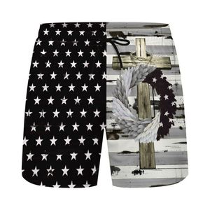 Short de bain en maille de polyester 100% personnalisé séchage rapide anti-rides respirant taille moyenne fermeture à cordon Surf piscine vêtements de plage pour hommes - Product Image 1