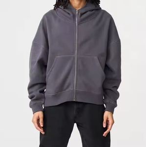 Sweat à capuche à fermeture éclair intégrale surdimensionné pour homme 100% coton-doux pour la superposition hivernale ou les aventures en plein air - Product Image 5