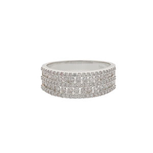 Luxueux 14K or jaune audacieux étincelant à cinq rangées pavé de diamants naturels bague de déclaration sophistiquée - Product Image 3