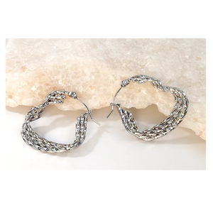 Pendientes de tuerca de acero inoxidable Vintage al por mayor, diseño trenzado chapado en oro de 18K, joyería impermeable, Perla India para regalo de moda - Product Image 1