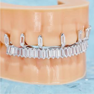 เพชรทรงหกเหลี่ยมยาวเป็น925เงินสำหรับผู้ชายผู้หญิงชุบทองเพื่องานหมั้น - Product Image 4