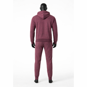 Conjunto de Sudadera con Capucha y Pantalones Deportivos para Hombre, Color Granate, con Cremallera Completa, Felpa Gruesa, 2 Piezas, Ropa Deportiva Urbana, OEM - Product Image 2