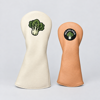 Housse de tête de club de golf imperméable de haute qualité en cuir PU, motif mignon, pour driver, fairway et hybride