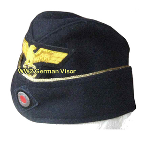 Gorra Lateral del Ejército Alemán de la Segunda Guerra Mundial, Material de Cuero con Coquilla Bordada e Insignia de Águila, para Actividades al Aire Libre y Uso Casual - Product Image 5