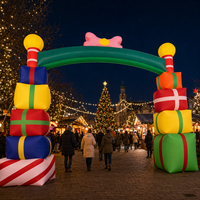 Arche gonflable géante personnalisée de 9 m x 5 m pour cadeaux de Noël, événements festifs et entrées de magasins