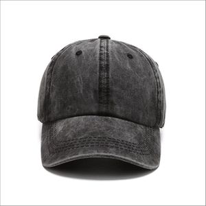 Casquette de baseball en polyester/coton de haute qualité, logo personnalisé brodé, 6 panneaux, délavée, style street-formal, bouton, sportive, unisexe - Product Image 1