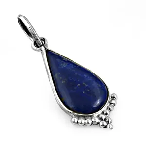 Pendentif Goutte d'Eau en Argent 925 avec Lapis Lazuli, Sertissage Classique Solitaire, Bijou Unisexe pour Usage Quotidien, Charme Art Palace - Product Image 3