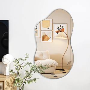 Miroir mural carré Art Déco moderne en or, cadre métallique, décoration abstraite pour la maison, chambre, salon, mariage - Product Image 6