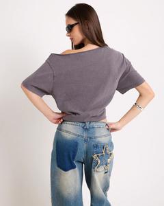 T-shirt pour femme à col rond, manches courtes, coupe ample, streetwear, avec imprimé graphique, détails écologiques, été, personnalisé - Product Image 2