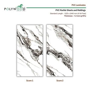 D Stona PVC Decorative Sheet Elegant Marble Finish Waterproof UV Resistant Wall Panel for Interior Exterior Spaces - Product Image 2