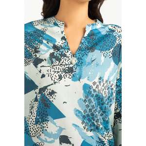 Conjunto Casual Azul Estampado de 2 Piezas para Mujer, Primavera/Verano, Talla XS/XS - Product Image 5