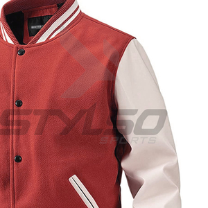 Veste de Base-Ball en cuir pour homme, vêtement de rue personnalisé avec Logo et Patch, collection 2023 - Product Image 5