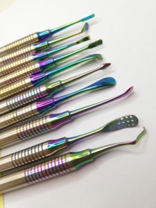 10 Uds. Herramientas de llenado de dientes dentales recubierto de arcoíris calidad sostenible Acero inoxidable logotipo personalizado instrumentos de llenado de dientes dentales - Product Image 5