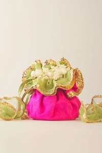 Fabric Gota <b>Potli</b> Design Dry Fruit <b>Bag</b> for Indian Weddings New Year Haldi Mehendi Valentine's Day Diwali Ramadan Halloween - Product Image 4