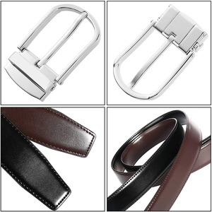 VATLTY, nuevo cinturón Reversible para hombre, Natural cuero de vaca, aleación de Zinc duro, hebilla plateada, cinturón marrón, pantalones de cuero genuino, cinturón para hombre - Product Image 2