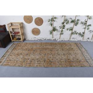 Tapis patchwork en laine marron et gris classique pour salon chambre à coucher tapis moelleux 4.5ft X 9.5ft avec support en latex pour couloir - Product Image 1