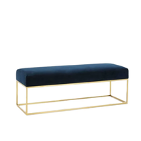 Prix direct usine : Pouf de luxe en velours pour la décoration intérieure, banc ottoman en métal thermolaqué pour salon et chambre à coucher