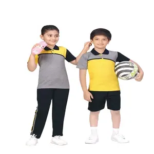 Professional Producers Suppliers Of School Uniform Unisex T shirt With Shorts and Track Pant Set
