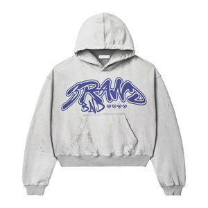 2025 Street Style français Terry en détresse broderie survêtement lourd 500GSM confortable matériel Offre Spéciale survêtement - Product Image 3