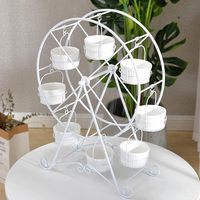 Support à gâteau en métal avec revêtement en poudre blanc Support à gâteau rotatif