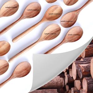 ช้อนตักไม้อาเคเชียที่ทำด้วยมือเป็นมิตรต่อสิ่งแวดล้อมเครื่องใช้ในครัวสำหรับทำอาหารและเสิร์ฟสำหรับผสมและคน - Product Image 4