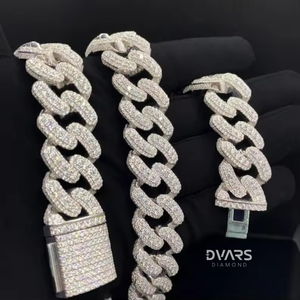 Cadena Cubana de Plata de Ley 925 con Diamantes Cultivados en Laboratorio, Estilo Atrevido y Elegante, Joyería Corporal Unisex - Colección Hip Hop de Moda - Product Image 4