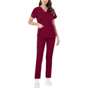 Tenue d'hôpital d'été la plus vendue pour femme, uniforme d'infirmière personnalisé à col en V pour usage hospitalier - Product Image 3
