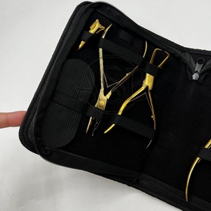 Professional High Quality Hair Extension Tools Kit Gold Color Custom Logo Stainless Steel <b>Tape</b> Press Hair Pliers - Product Image 2