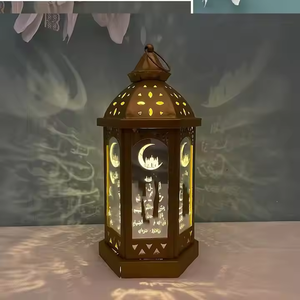 Lanterne à cheval islamique Lampe LED Décoration moderne du Ramadan Artisanat en métal musulman Moubarak - Product Image 3