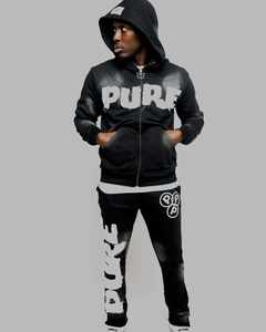 Ensemble sweat à capuche et pantalon de survêtement délavés à l'acide en éponge française avec logo personnalisé OEM de haute qualité - Product Image 2