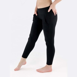Leggings de sport pour femme, taille mi-haute, couleur unie, avec logo personnalisé, effet ventre plat, respirants, écologiques, pour yoga, entraînement, gym, fitness et course à pied - Product Image 4