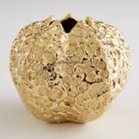 Grosir Set 2 Vas Bunga Logam Berat Berkualitas Tinggi Berlapis Emas Tampilan Menarik Desain Unik dari India