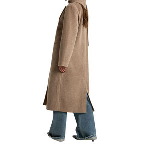 Manteau d'hiver pour femmes en laine et mélanges, col en fourrure de renard véritable, manteau en cachemire avec ceinture pour femmes - Product Image 6