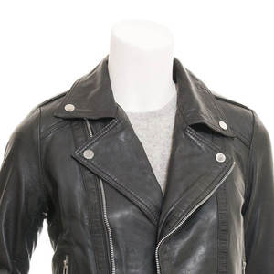 แจ็คเก็ตหนังสำหรับผู้หญิง แจ็คเก็ตหนังคอปกพับได้บุหนังสำหรับฤดูหนาวแบบอุ่นๆ แจ็คเก็ตหนังสำหรับกิจกรรมกลางแจ้งแบบเย็บติดกัน - Product Image 4