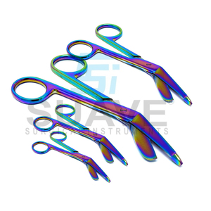 Multi Rainbow Color Bandage Scissors 5.5 High Polish Ciseaux de chirurgie orthopédique en acier inoxydable par SUAVE SURGICAL INSTRUMENTS - Product Image 1