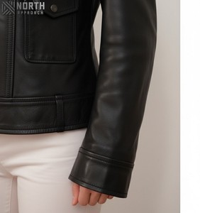 Hot Selling Fashion Casual <b>Hip</b> Hop Winter Women Breathable Leather Jacket Women Fashionable Leather Jacket Custom Leather Jacket - Product Image 3