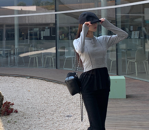 HOOR H0014 Sudadera Corta Ajustada de Manga Corta con Capucha para Mujer, Estilo Coreano, Talla Única, 5 Colores - Product Image 3