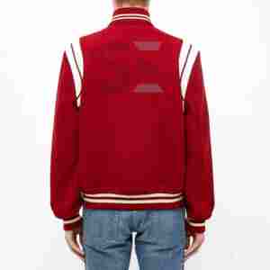 Veste universitaire pour hommes imprimée de logo personnalisé en gros d'usine coupe confortable et séchage rapide en tissu de laine vêtements longs - Product Image 3